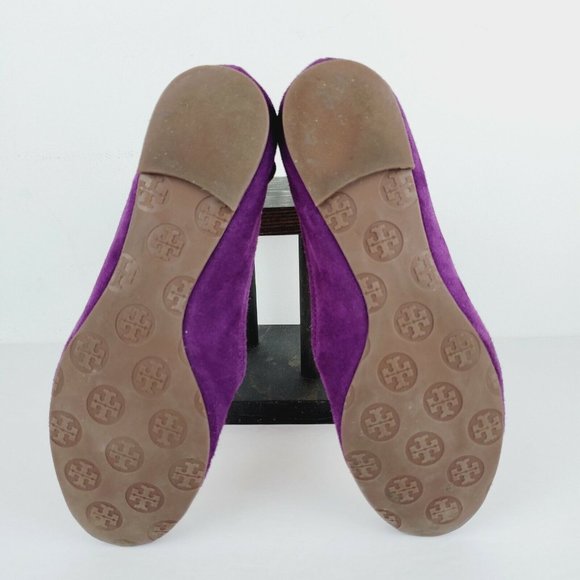 Tory Burch Women's Reva Slip On Ballet Flats Gold Logo Sz 7.5M NICE! - Picture 11 of 11